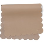 Ava + Oliver Vegan Leather Baby Changing Mat (16 X 30 in) - Multipurpose Wipeable and Portable Diaper Mat - Foldable for Travel (Taupe Scallop)