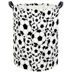 HIYAGON Soccer Baby Laundry Basket Baby Hamper for Nursery Girl Kids Soccer Hamper Cute Kids Toys Storage Bin Organizer Soccer Room Decor for Home(Soccers)