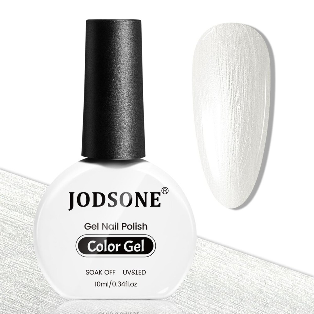 JODSONE 10ml White Gel Nail Polish Glitter White Gel Polish All Seasons Neutral Soak Off U V Lamp Nail Art Manicure Salon DIY Home
