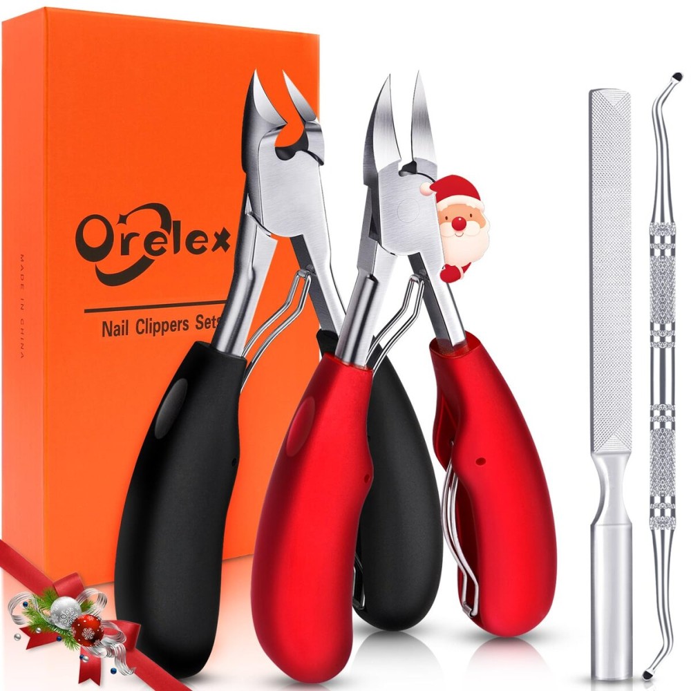 Orelex Toenail Clippers for Seniors Thick Toenails, Heavy Duty Toenail Nipper, Professional Nail Clippers, Ergonomic Non-Slip Long Handle, Toenail Clippers for Men Women Elderly