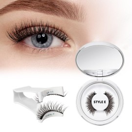 QUEWEL No Glue Needed Eyelashes Magnetic, Magnetic Eyelashes Natural Look, Reusable Magnetic Lashes Kit with Applicator, Easy to Wear and Remove with Instructions(Lashes-E03)