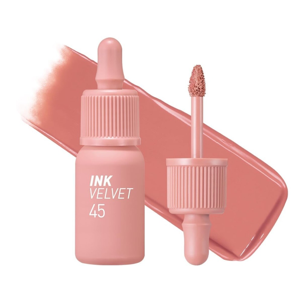 Peripera Ink the Velvet Lip Tint - High Pigment Color, Longwear, Weightless, Gluten-Free, Paraben-Free (045 PINK BEIGE NUDE)