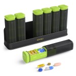 KOVIUU Weekly Pill Organizer 3X a Day, Detachable Pill Box 7 Day, Large 3 Times Daily Pill Case, Travel Pill Container Holder, Week Medication Dispenser Pillbox for Vitamin Supplement Medicine, Green