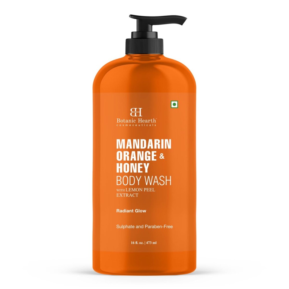 Botanic Hearth Mandarin Orange & Honey Body Wash - Refreshing Shower Gel with Lemon Peel Extract, Brightening & Hydrating Formula, Sulfate & Paraben Free - 16 fl oz