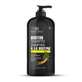 Botanic Hearth Biotin Shampoo | Infused With Korean Ginseng & Turmeric For Stronger, Thicker | Looking Hair | Sulfate & Paraben Free | 16 Fl. Oz