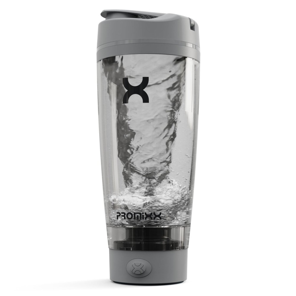 Promixx PRO Shaker Bottle New Edition - Rechargeable, Powerful for Smooth Protein Shakes - includes Supplement Storage, BPA Free, 20oz Cup, Cool Gray
