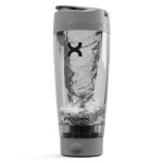 Promixx PRO Shaker Bottle New Edition - Rechargeable, Powerful for Smooth Protein Shakes - includes Supplement Storage, BPA Free, 20oz Cup, Cool Gray