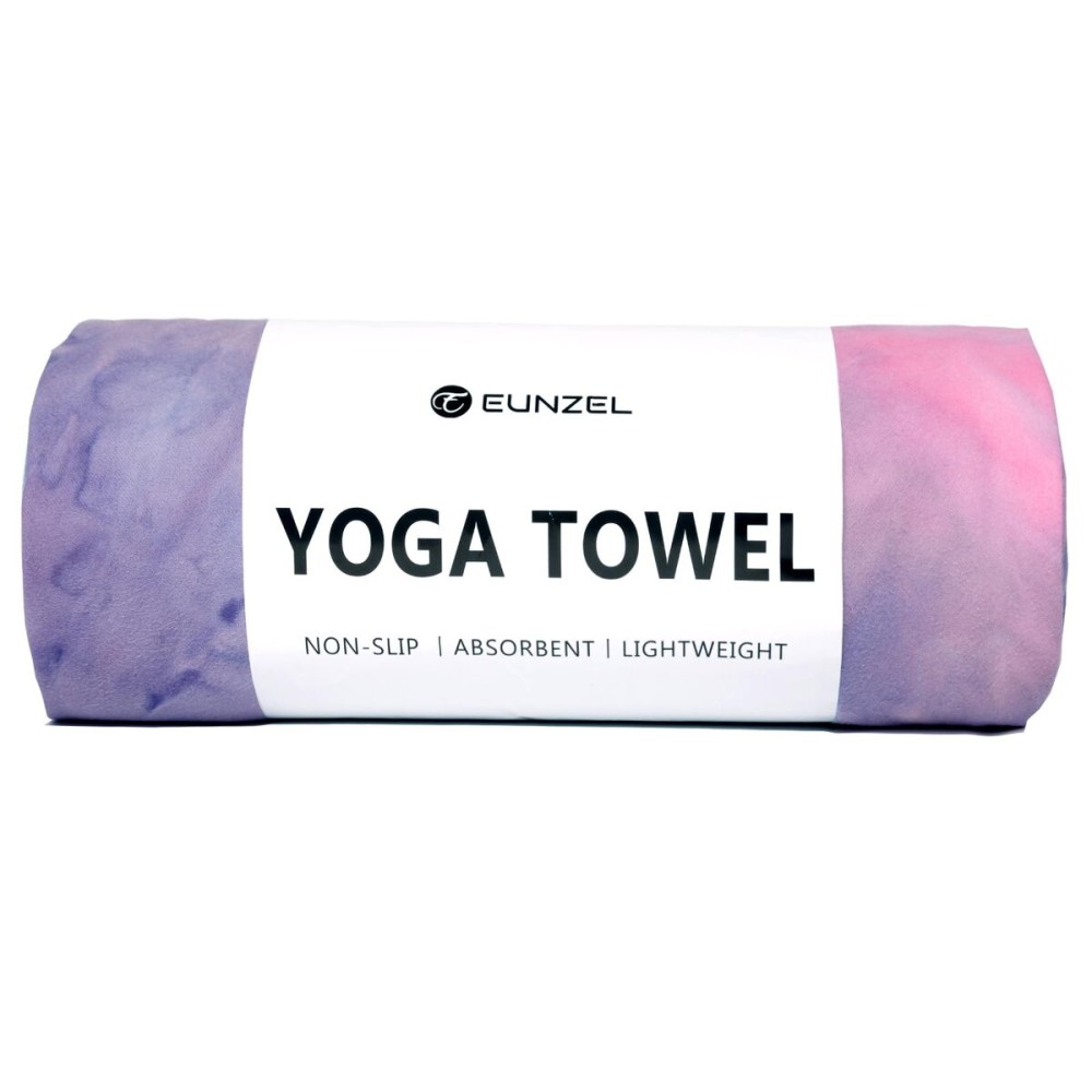 Eunzel Hot Yoga Towel Non Slip Yoga Mat Towel Non-Slip Sweat Absorbent Microfiber Towel for Hot Yoga, Pilates and Workout 72 x 26.5, Purple & Blue