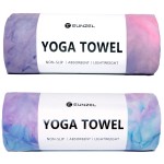 Eunzel 2 Pack Hot Yoga Towel Non Slip Yoga Mat Towel Non-Slip Sweat Absorbent Microfiber Towel for Hot Yoga, Pilates and Workout 72 x 26.5, Purple & Blue/Purple & Green