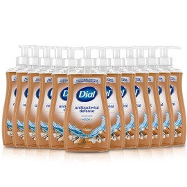 Dial Antibacterial Defense Liquid Hand Soap + Aloe, Sandalwood & Vanilla Scent, 11 Fl Oz (Pack of 12), Dermatologist-Tested Hand Wash, Gentle Formula