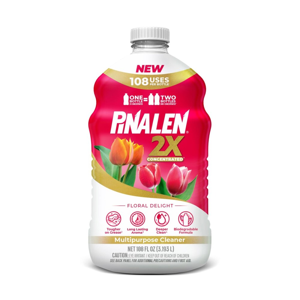 PINALEN 2X Max Aromas Concentrated Multipurpose Cleaner - Floral Delight Scent - 108 fl oz - All Purpose Cleaner for Kitchen, Bathroom, Floors & Outdoors