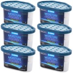 ZARPAX Moisture Absorber Activated Charcoal 6.5 oz/185g | Removes Moisture, Damp, Humidity & Odors | Odor Absorber | Moisture Trap for Bathroom, Closet, Kitchen & Small Spaces | Set of 6