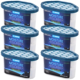 ZARPAX Moisture Absorber Activated Charcoal 6.5 oz/185g | Removes Moisture, Damp, Humidity & Odors | Odor Absorber | Moisture Trap for Bathroom, Closet, Kitchen & Small Spaces | Set of 6