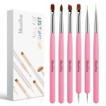 MelodySusie Nail Art Brushes Set,6pcs Nail Art Design Pen Painting Tools with Extension Gel Brush, Polish Brush, Builder Brush,Liner Brush, Carved Brush, and Dotting Pen for Home DIY Salon Use
