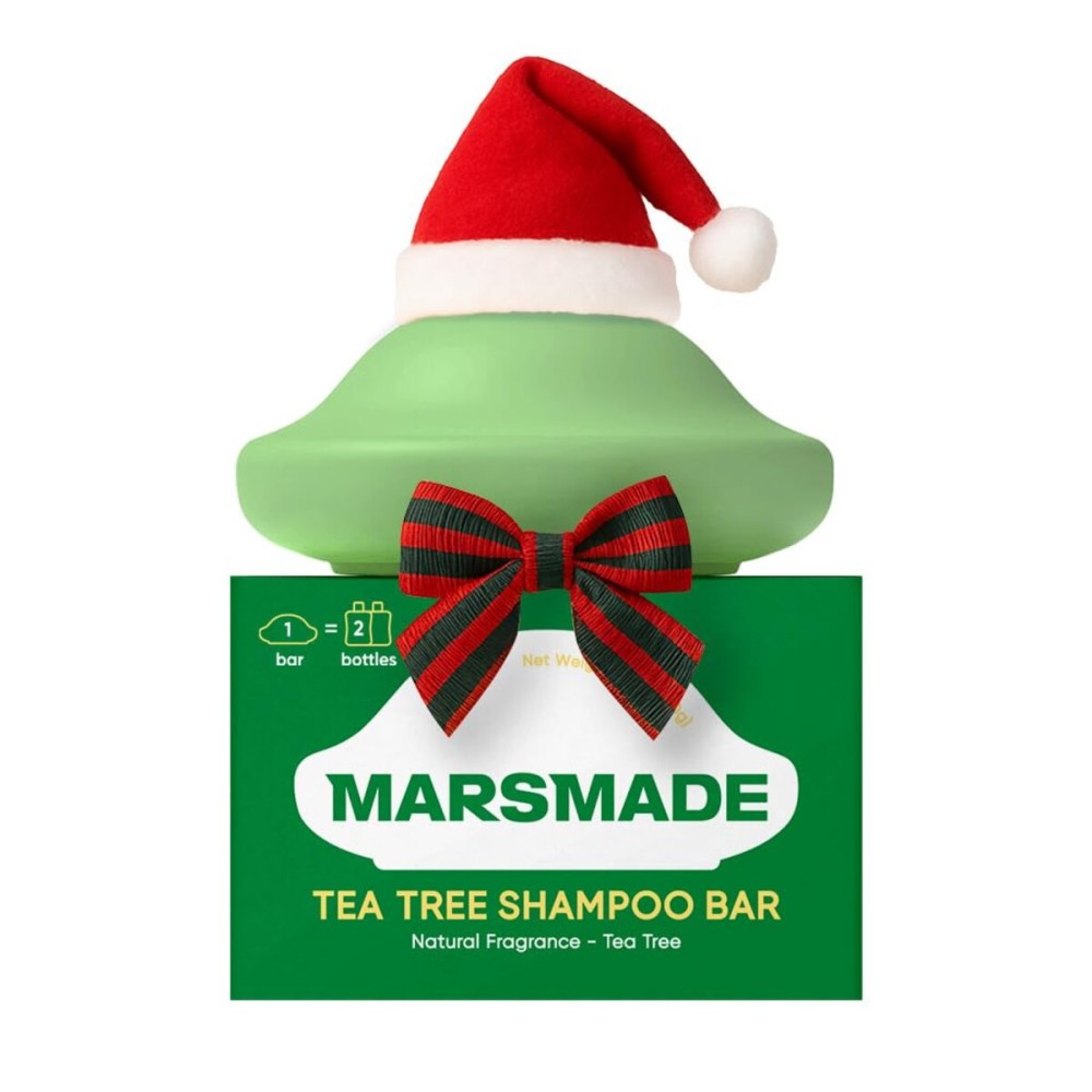 MARS MADE Tea Tree Shampoo Bar 2.0 - Hydrating & Moisturizing Natural Hair Soap Bar Shampoo for Excess Oil Build-Up & Scalp Nourishment - Bathing Soap Solid Shampoo for All Hair Types (120g, 4.23oz)