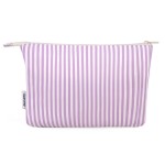 Narwey Small Striped Makeup Bag for Purse Travel Makeup Pouch Cosmetic Bag Zipper Pouch Bags for Women (Purple Stripe)