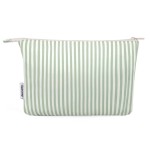 Narwey Small Striped Makeup Bag for Purse Travel Makeup Pouch Cosmetic Bag Zipper Pouch Bags for Women (Mint Green Stripe)