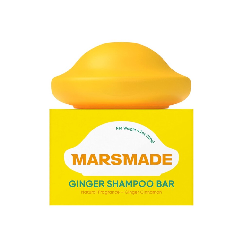 MARS MADE Ginger Shampoo Bar 2.0 - Hydrating & Moisturizing Natural Hair Soap for Hair Vitality & Scalp Nourishment - Solid Shampoo for All Hair Types (120g, 4.23oz)