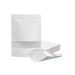 FireKylin 100 Pcs Resealable bags,Stand Up White Paper Bags with Matte Window, Zipper Food Storage Bags for Packaging Products, Reusable, Sealable(7.9 x 11.8)