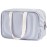 Full Size Toiletry Bag Women Large Cosmetic Bag Travel Makeup Bag Organizer Medicine Bag for Toiletries Essentials Accessories (Greyish Blue Stripe, Large)