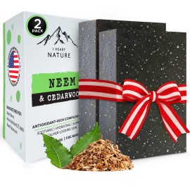iHeart Nature Organic Fungal Neem Soap Bar (2 Pack) - Herbal Body Odor Cleanser, Eczema Soap - Moisturizing, Long-Lasting, Creamy Wash - Gentle Skin Hydration and Care