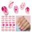 DUKASOU Semi Cured Gel Nail Strips, Pink Heart | 28 pcs Gel Nail Strips Work with Any UV Lamp, Salon Quality UV Nails Stickers, Easy to Apply for Home Nails DIY