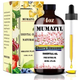 Cherry Blossom Essential Oil, Cherry Blossom Oil 4 Fl Oz 120ML for Diffuser Humidifier Yoga Cleaning DIY Candle Soap Making Essential Oils