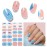 DUKASOU Semi Cured Gel Nail Strips, Blue Heart | 28 pcs Gel Nail Strips Work with Any UV Lamp, Salon Quality UV Nails Stickers, Easy to Apply for Home Nails DIY