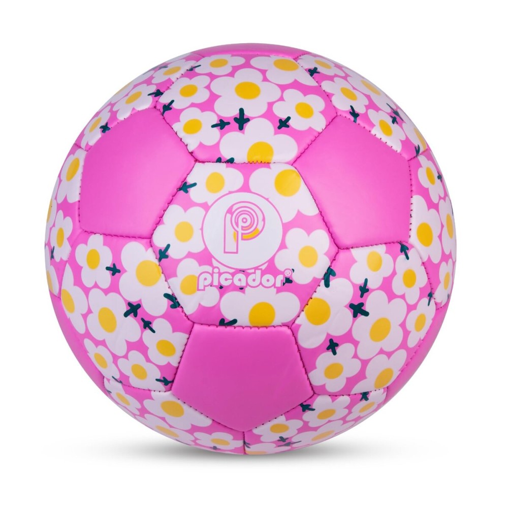 Picador Soccer Ball Size 4 Girls, Pink Flower Kids Soccer Ball for 6-8 8-12 Youth Children Teens Outdoors Sports Training Ball with Pump