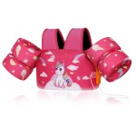 MoKo Toddler Swim Vest for Kids, Swim Arm Floaties 22-66 lbs Boys and Girls Cartoon Swimming Water Wings Pool Float Vests Sleeves Shoulder Straps Arm Band for Children Learn to Swim, Rose Unicorn