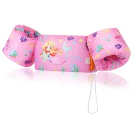 MoKo Swim Arm Band for Kids 20-30-40-50lbs, Clearance Toddler Swim Vest Cute Cartoon Swimming Wings Pool Floats Sleeve Children Water Sports Learning Swim Training Equipment, Pink Mermaid