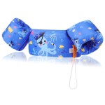 MoKo Swim Arm Band for Kids 20-30-40-50lbs, Clearance Toddler Swim Vest Cute Cartoon Swimming Wings Pool Floats Sleeve Children Water Sports Learning Swim Training Equipment, Dark Blue Octopus