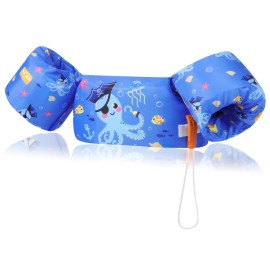 MoKo Swim Arm Band for Kids 20-30-40-50lbs, Clearance Toddler Swim Vest Cute Cartoon Swimming Wings Pool Floats Sleeve Children Water Sports Learning Swim Training Equipment, Dark Blue Octopus