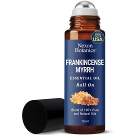 Frankincense & Myrrh Essential Oil Roll-On 10ml - 100% Pure, Natural & Prediluted Oil Blend for Aromatherapy & Skin Care - Nexon Botanics