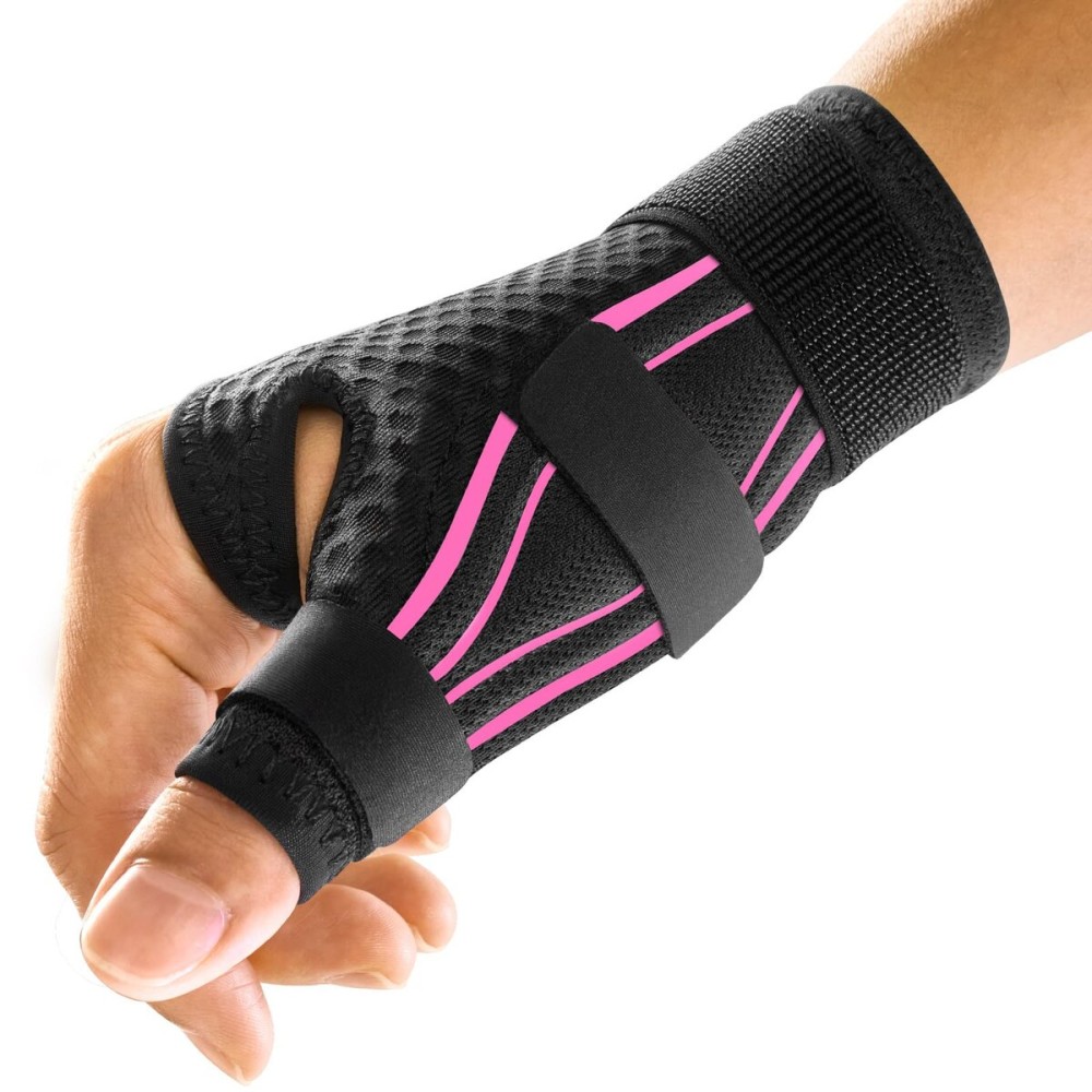 FREETOO Wrist and Thumb Brace Support Right Hand Left Hand for Arthritis Pain and Support, Thumb Spica Splint for Trigger Thumb, Finger Splint for Tendonitis, Sprain. Fits Palm 8.5\'\'-10\'\' L/XL Pink