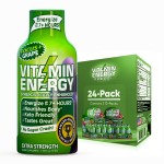 Vitamin Energy Focus+ Extra Strength Energy Shot Grape 24 Pack, 260mg Natural Caffeine, B-Vitamins, CoQ10, Amino Acids, Focus, Productivity & Clarity, Zero Sugar, Gluten-Free, 1.93 fl oz