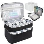 Medicine Organizer Bag, Dual Layers Pill Bottle Organizer Storage Bag with Adjustable Divide, Medication Travel Bag for Pills, Vitamins, Medical Supplies for Home with Pill Carrying Bag&Pill Pouch Bag