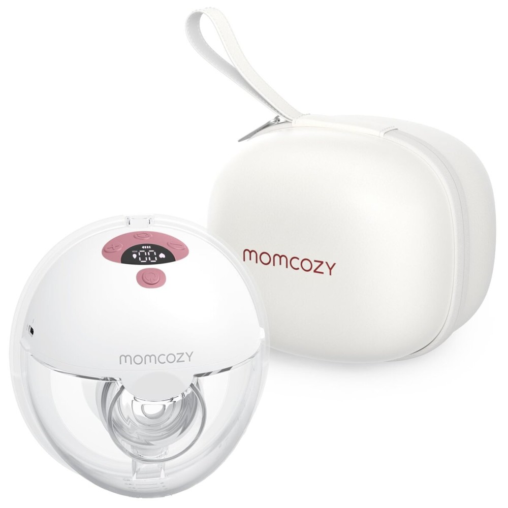 Momcozy M5 Hands-Free Wearable Breast Pump, Double-Sealed Flange for Baby-Like Comfort, 3 Modes & 9 Suction Levels, Portable Electric Pump - 24mm, 1 Pack Cozy Red