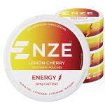 NZE Caffeine Nootropic Pouches (Lemon Cherry) - Energy Pouches with 50mg Caffeine, Alpha GPC, L-Tyrosine & L-Theanine No Sugar or Artificial Sweeteners - 15 Pouches Per Can - 5 Pack