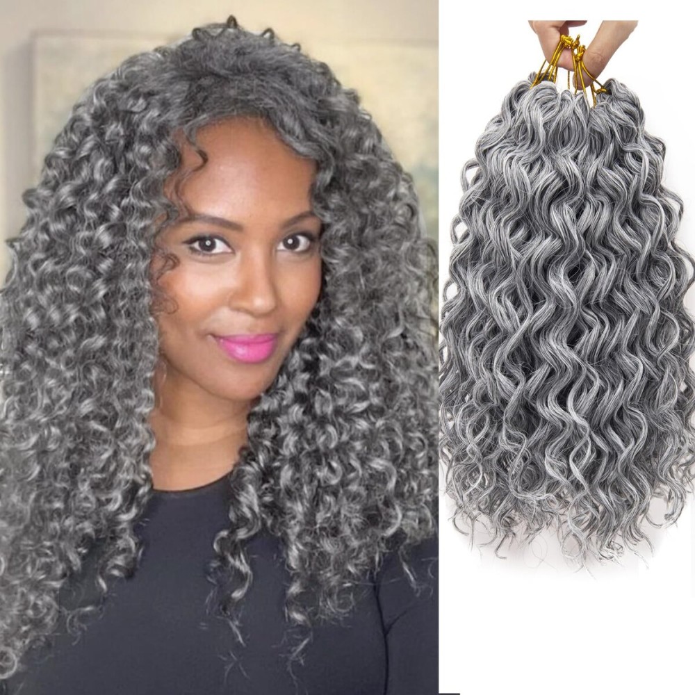 8 Packs Curly Crochet Hair GoGo Curl Crochet hair for Women Deep Wave Braiding hair,Synthetic Bohemian Crochet Braid Water Wave Crochet hair Extensions (51, 12inch)