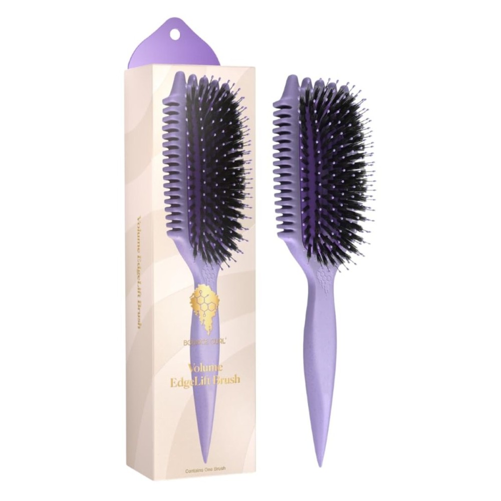 Bounce Curl Volume EdgeLift Brush, 5-in-1 Tool for Volumized Waves, Curls & Coils - Purple