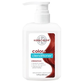 Keracolor Color + Clenditioner 3-in-1 Color-Depositing Conditioner, Gently Cleanses & Conditions, Semi-Permanent Cinnamon Hair Color, 12 Fl Oz