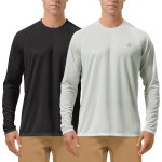 Roadbox Mens UPF 50+ Long Sleeve SPF Diving Rash Guard UV Sun Protection Shirts for Outdoor Fishing Hiking Swimming Running