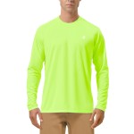 Roadbox Mens UPF 50+ Long Sleeve SPF Diving Rash Guard UV Sun Protection Shirts for Outdoor Fishing Hiking Swimming Running Neon Green