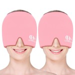 2Pcs Migraine Relief Cap, Soothing Headache Ice Face Mask Products, Hot and Cold Therapy, Migraine Headache Relief Cap for Migraine, Sinus, Puffy Eyes, Tension, Stress and Hangover (2Pink)