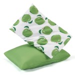 TILLYOU Toddler Pillowcases 13 x 18 Travel Pillow Case 2 Pack, Kids Pillowcases Machine Washable with Envelope Closure, Green Apple & Fruit Green