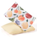 TILLYOU Toddler Pillowcases 13 x 18 Travel Pillow Case 2 Pack, Kids Pillowcases Machine Washable with Envelope Closure, Fruit Shadow & Orangish