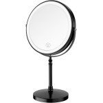 Lighted Makeup Mirror, 3000 mAh Rechargeable Double Sided Magnifying Vanity Mirror with 3 Colors, 1x/10x, 360 Rotation , Brightness Adjustable Magnification Cosmetic Light up Mirror, Women Gift