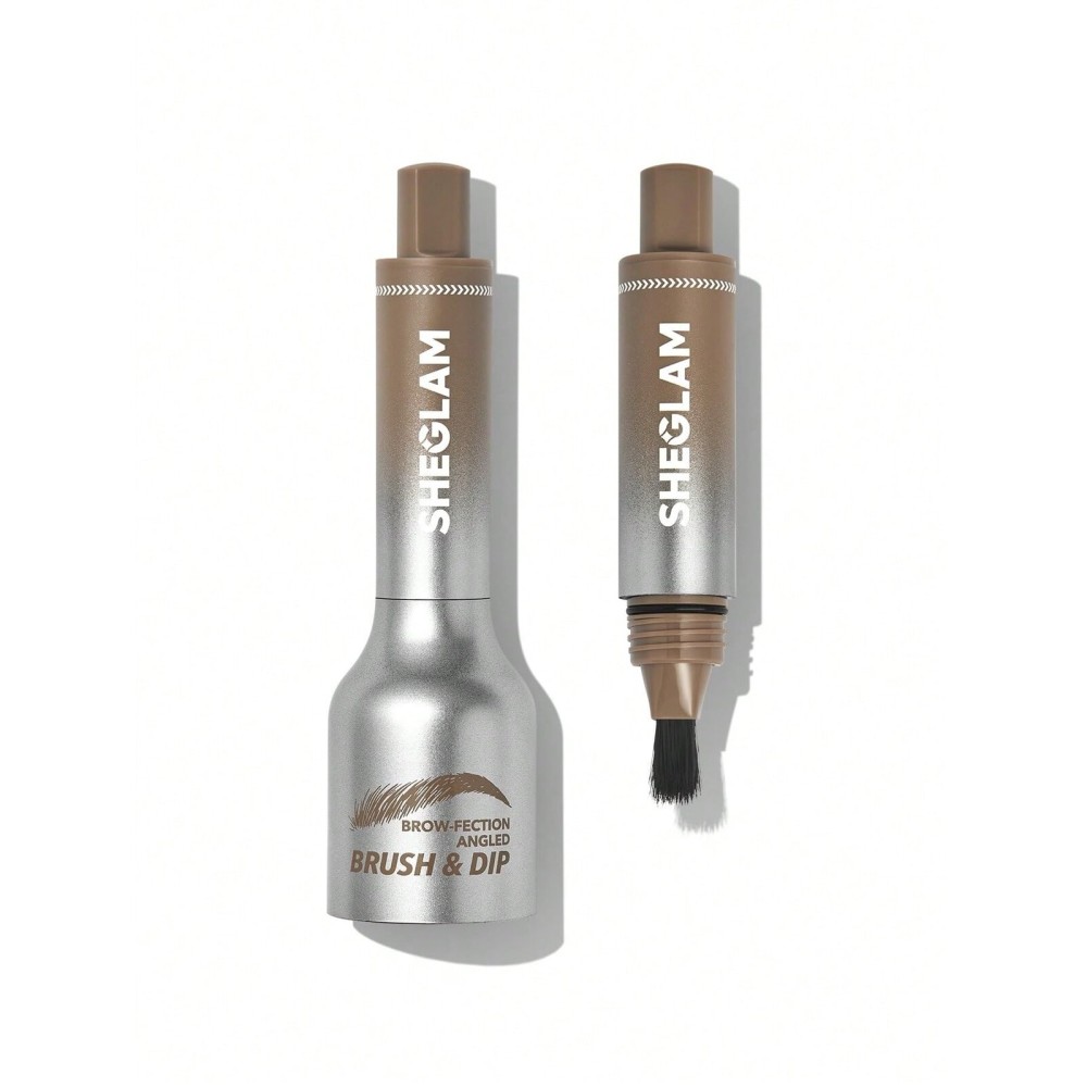 SHEGLAM Brow-Fection Angled Brush & Dip Upgraded Microblading Eyebrow Pen Long Lasting Waterproof Easy To Color-Ash