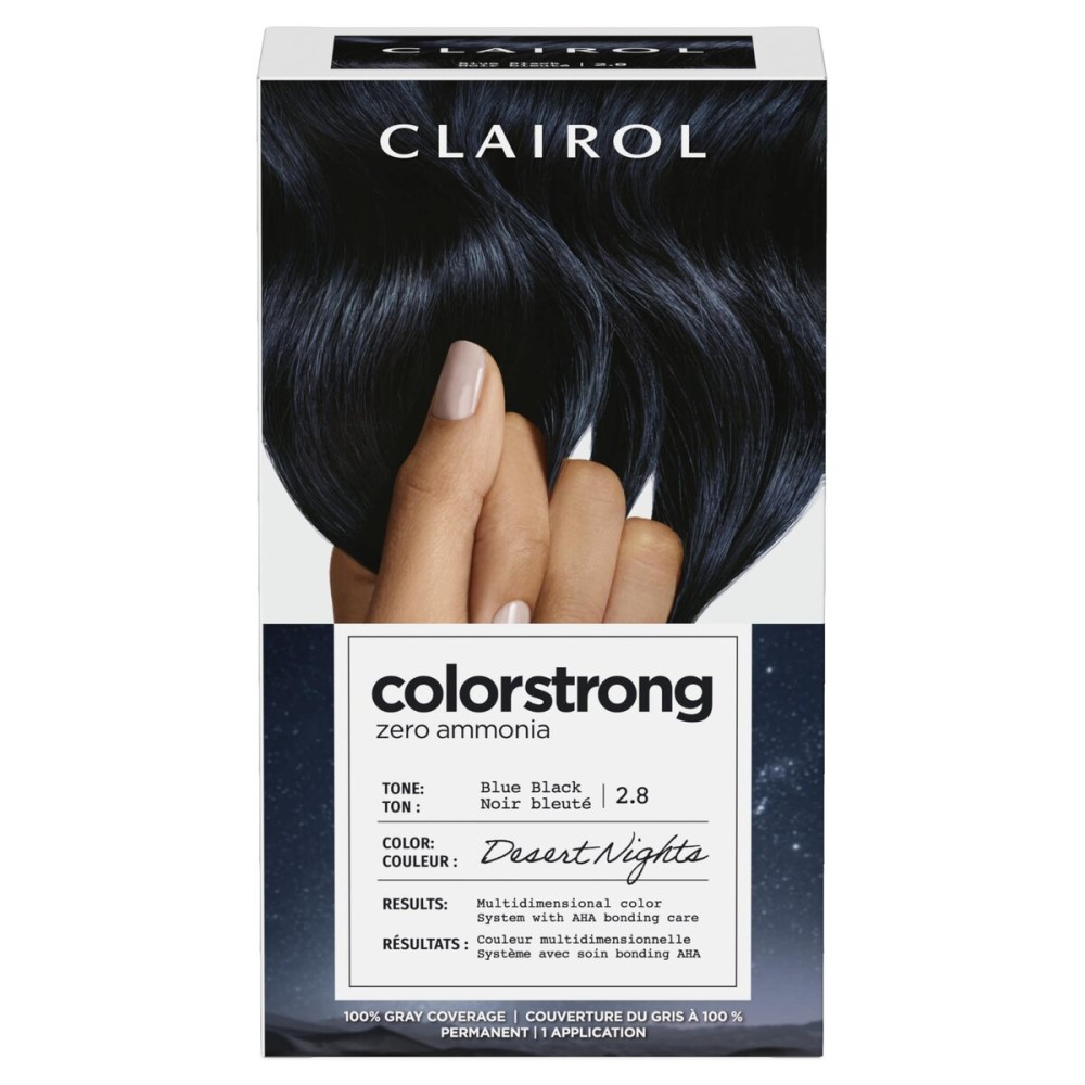 Clairol ColorStrong Permanent Zero Ammonia Hair Dye, 2.8 Blue Black - Desert Nights Hair Color, Pack of 1